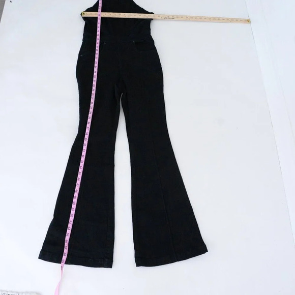 Free People We The Free Black Bib Overalls 100% Cotton 8 - Picture 3 of 13